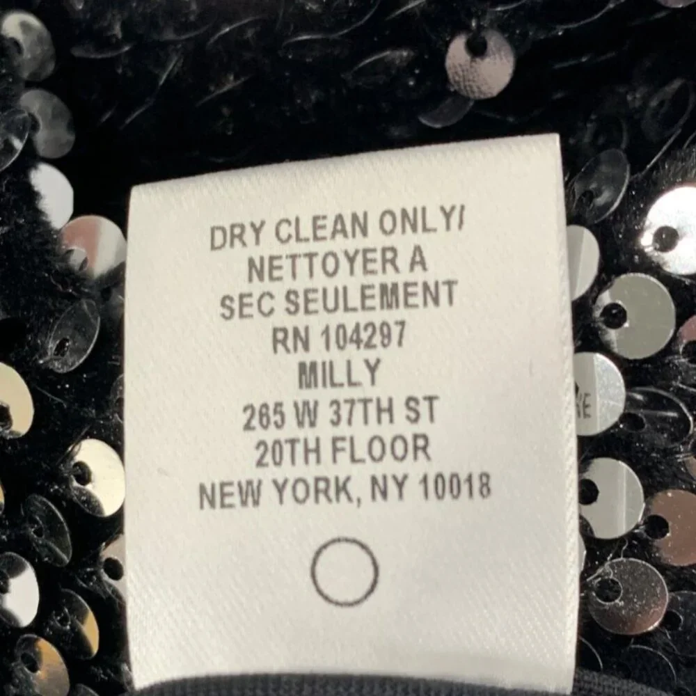 Millie Black Long Sleeved Sequin Turtleneck Mini Dress Womens Size 6 - Picture 8 of 12